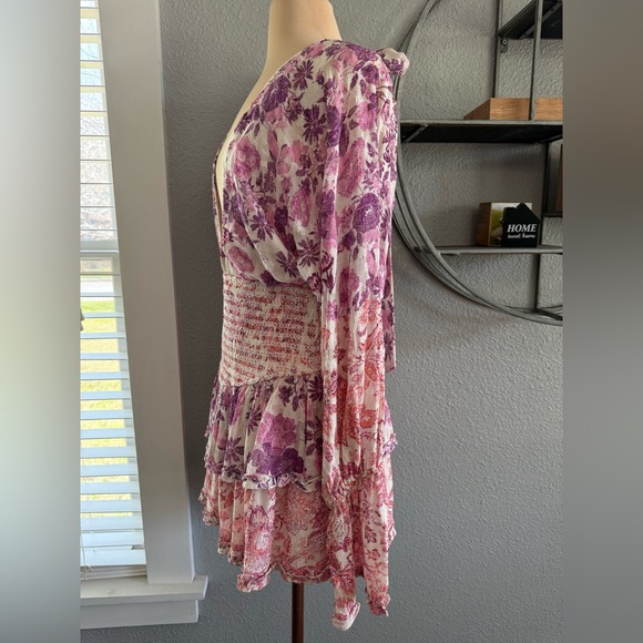 Hemant & Nandita Suki Plunging Mini Dress Size Medium - Picture 8 of 12